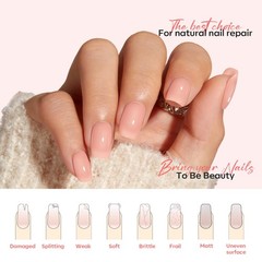 modelones Nail Strengthener 0.51 Fl Oz (Pack of 1), Milky White & Nude Pink