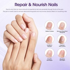 4-in-1 Cuticle Pusher Pen with Oil, Remover & Repair for Healthy Nails