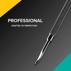 Rui Smiths Pro Cuticle Pusher with 2 Ends – Stainless Steel 104, Silver