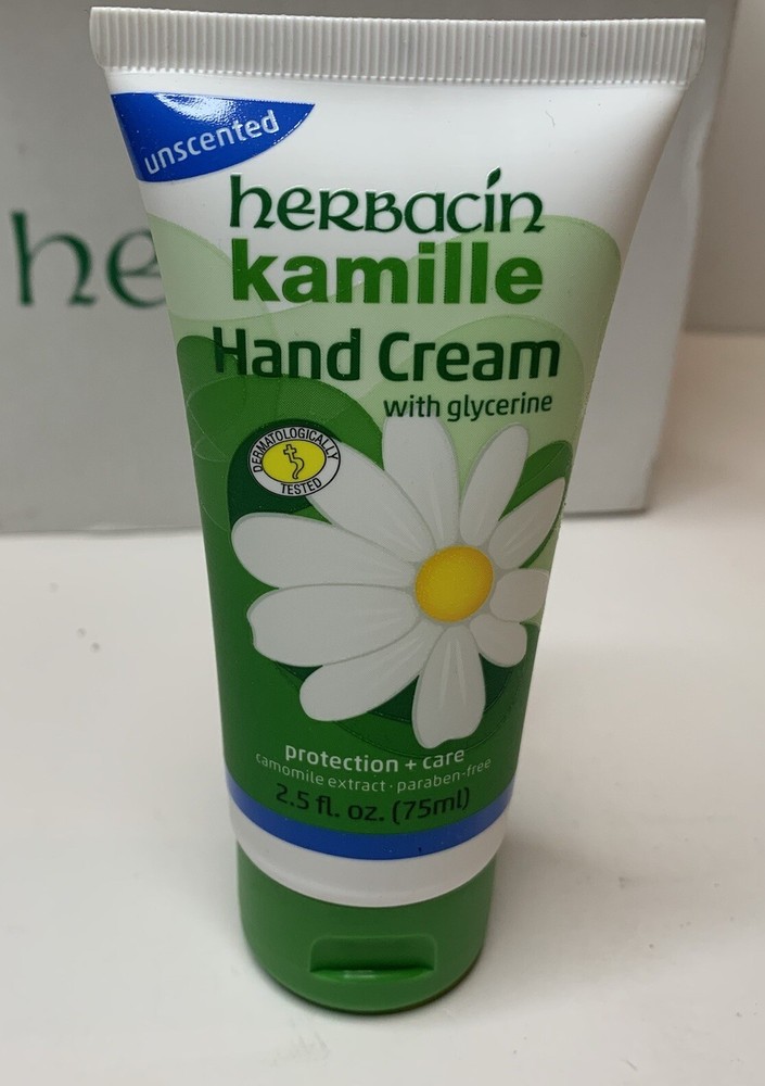Herbacin Kamille Glycerine Hand Cream Paraben Free Unscented 75ml 2.5oz Tube