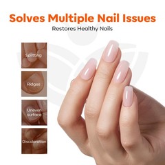 modelones Nail Strengthener and 0.26 Fl Oz (Pack of 4), D1-White Pink Nude