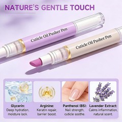2 Pcs 2-in-1 Cuticle Oil Pusher Pen – 2026 New Ceramic Pen,No Purple