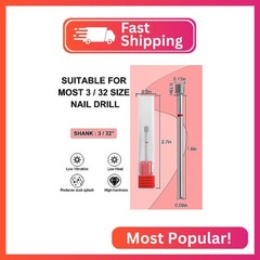 Vnjaoi Cuticle Clean Nail Drill Bit 3/32”,Russian Manicure Drill Bits Professio