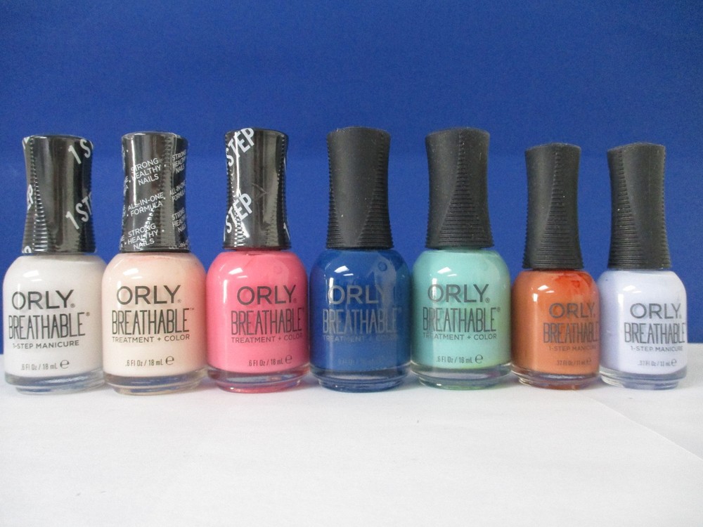 (7) ORLY Breathable Nail Polish Lacquer + Treatment Mix colors (see pictures)