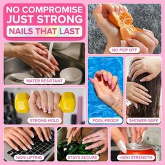 Super Strong Nail Glue for Press On Nails, 0.27 Fl Oz (Pack of 1), Clear