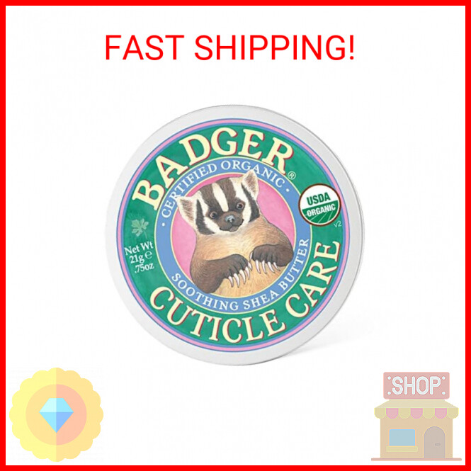 Badger Organic Cuticle Care Balm – Natural Nail Care Cream with Shea Butter, Vit