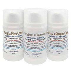 Diva Stuff Hand Cream with 70% Isopropyl Alcohol 2oz Bottles (Christmas 3 pack)