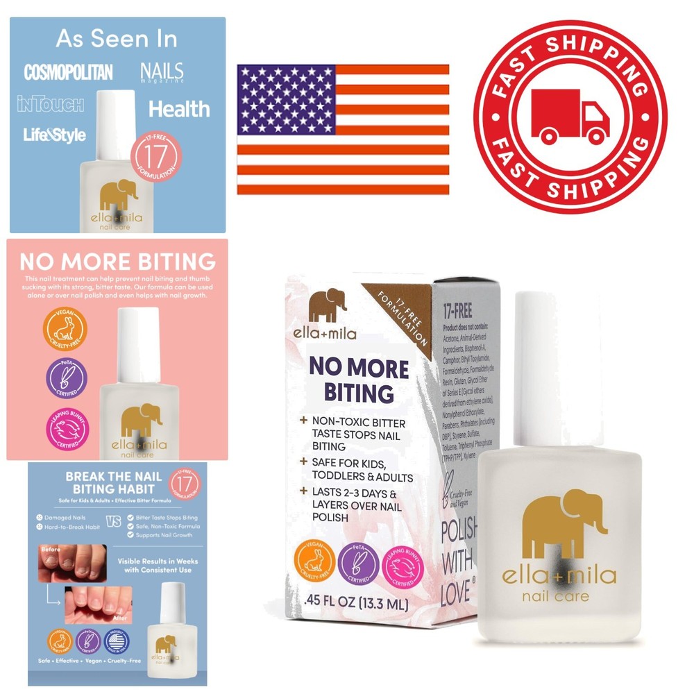 Effective Nail Biting Treatment 0.45 Fl Oz Bitter Polish for Habit Breaking