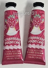 BATH AND BODY WORKS – STRAWBERRY POUND CAKE – HAND CREAM – LOT OF 2 – NEW
