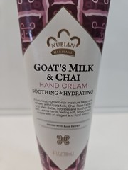 Nubian Heritage Hand Cream Goat s Milk Chai 4 fl oz 118 ml Cruelty-Free.