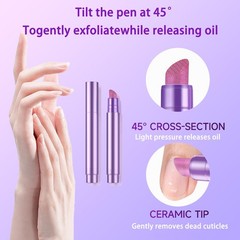 3-in-1 Cuticle Oil Pen,Cuticle Pusher Nail 0.5 Fl Oz (Pack of 2), transparent