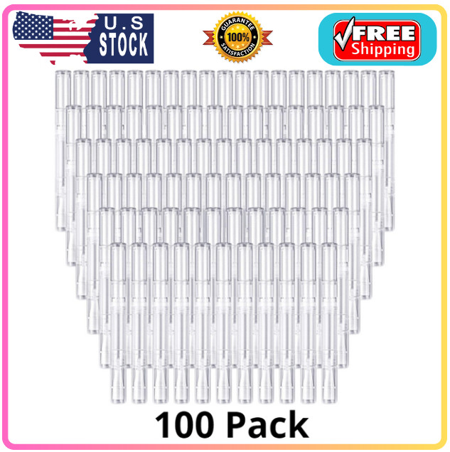 100 Pack 2-3Ml Transparent Twist Pens Empty Nail Oil Pen Brush Cuticle Oil Pen