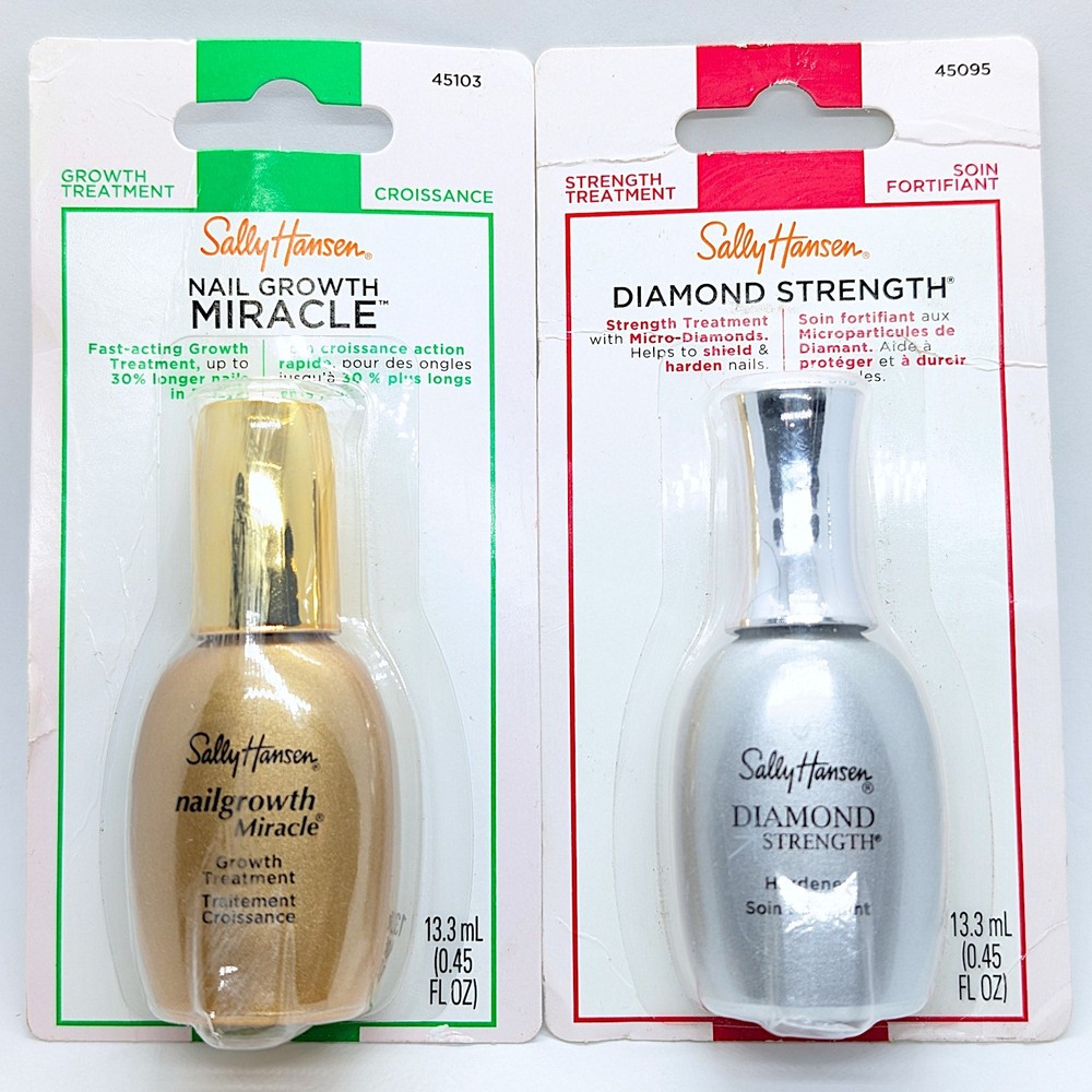 Mixed Lot!! Sally Hansen Diamond Strength Nail Hardener and Nailgrowth Miracle