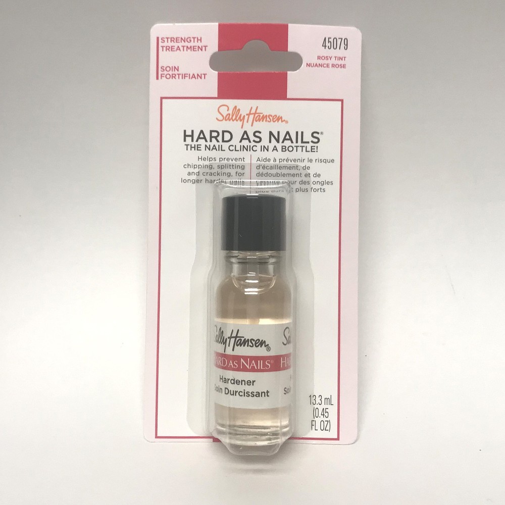 Sally Hansen ROSY TINT 45079 Hard As Nails Hardener, 0.45fl oz | Strengthening