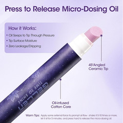 Ceramic Cuticle Oil Pusher Pen Grape Rose Scent 2-in-1 Nail Care Set for