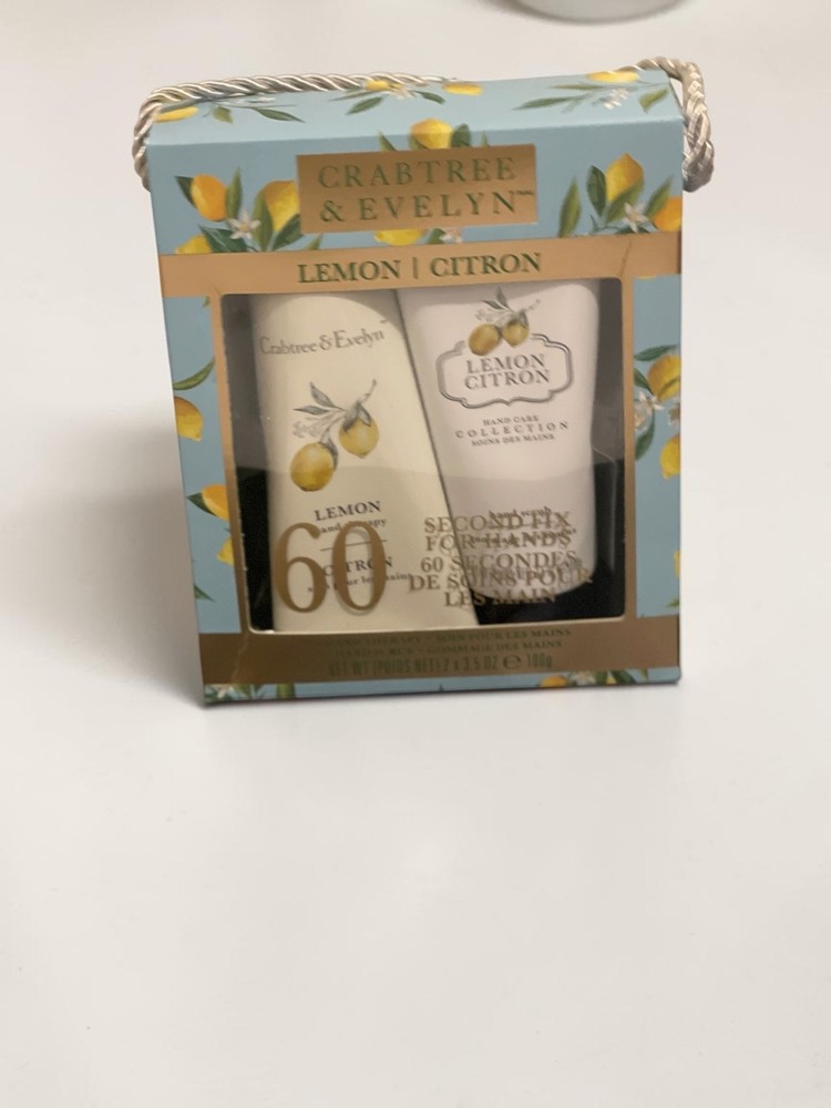 Crabtree & Evelyn Citron Hand Fix Set Hand Scrub & Hand Therapy 3.5 oz Gift