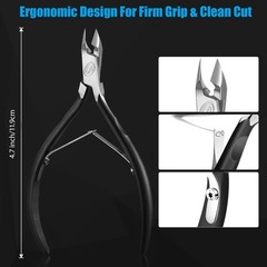 Cuticle Trimmer with Pusher – Half Jaw, Titanium Black