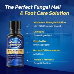 Toenail Fungus Treatment with 25% Undecylenic Acid, Toe Black