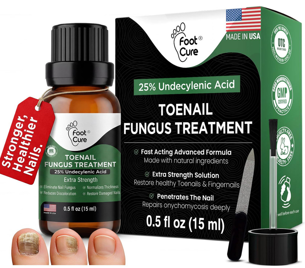 Foot Cure Toenail Fungus Treatment Extra 0.5 Fl Oz (Pack of 1), Multi-Colored