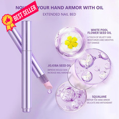 Ceramic Cuticle Oil Pusher Pen: 3-in-1 Nail 1 Count (Pack of 1), Purple Kit-1