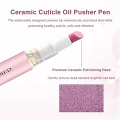 Ceramic Cuticle Pusher & Oil Pen – 2PC Gentle 0.07 Fl Oz – Pack of 2