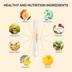 6Pcs Cuticle Oil Pen Set,Nail Moisturizing Cuticle Oil Enriched with Vitamin E,S