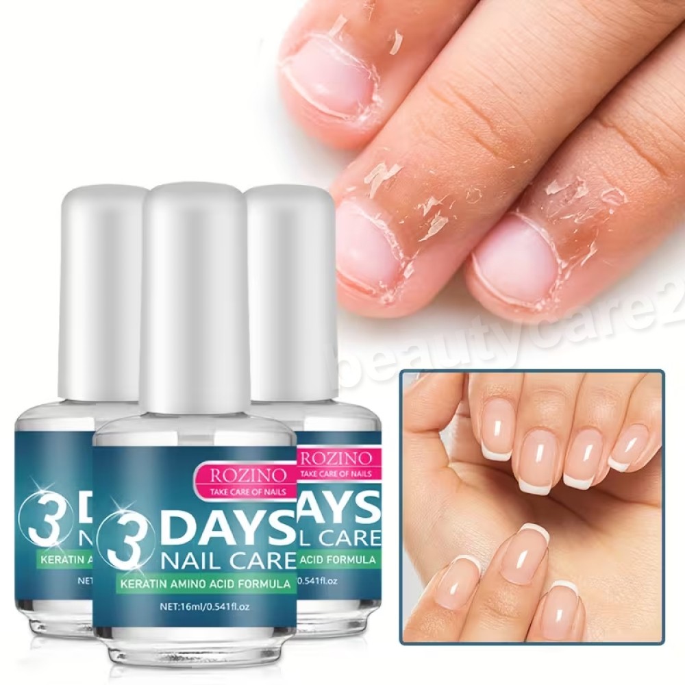 3PACK ROZINO 3 Days Nail Care – Keratin Amino Acid Formula Superior Nail Nourish
