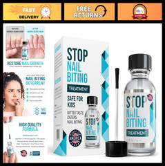 Nail Biting Treatment for Kids & Adults – Bitter No-Bite Polish, Non-Toxic, 0.5