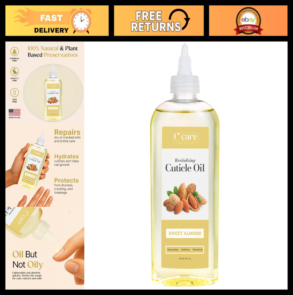 Nourishing Sweet Almond Cuticle Oil – Repairs & Moisturizes Nails & Cuticles 8oz