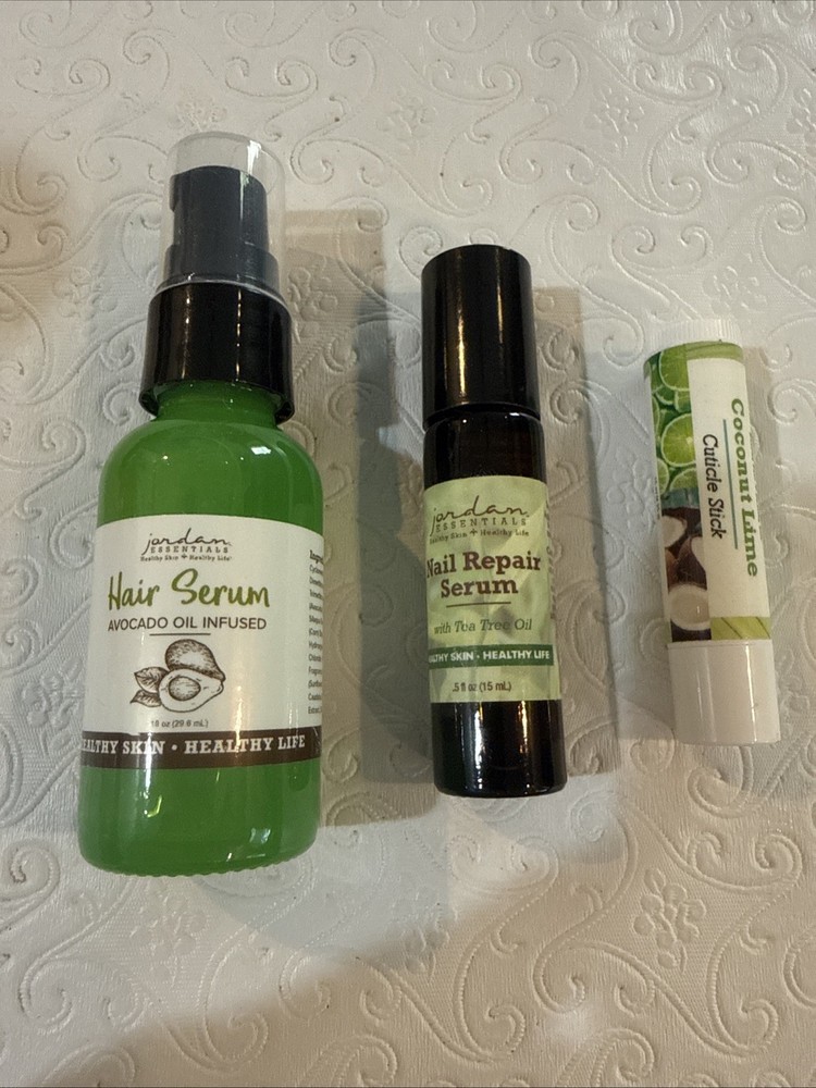 Jordan Essentials Hair Serum Avocado, Nail Repair Tea Tree, Coconut Lime Stick