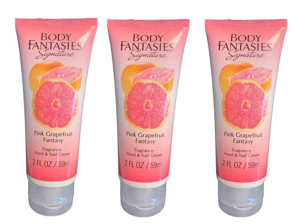 Lot 3 Pink Grapefruit Fantasy Fragrance Hand & Nail Cream 2oz Travel Size TSA✅