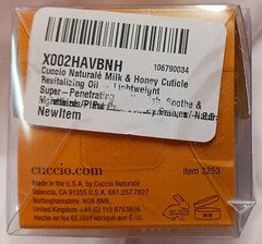 CUCCIO REVITALIZE NAILS CUTICLE NATURAL OIL MILK AND HONEY 2.5OZ 75ML NEW IN BOX