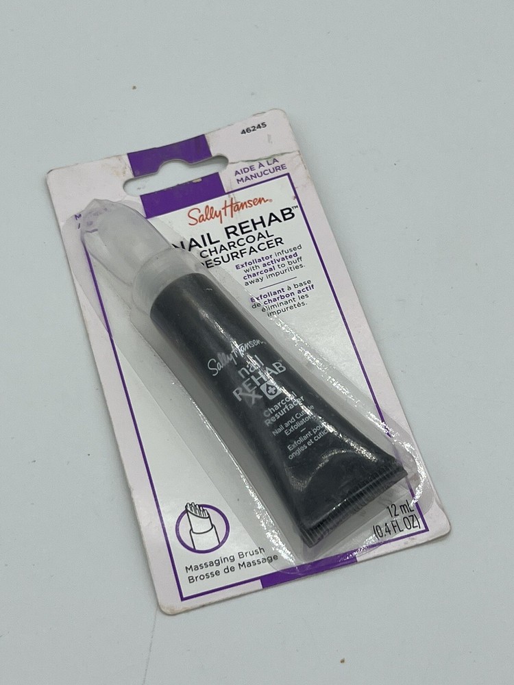 Sally Hansen Nail Cuticle Rehab Charcoal Resurfacer .4oz Exfoliator 46245. New