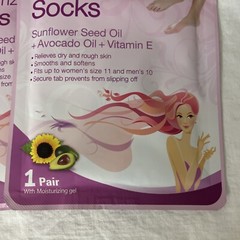 3-pk Epielle Moisturizing Socks Sunflower Seed Oil Avocado Oil Vitamin E