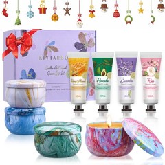 Gift Baskets for Women: Unique Candles & Hand Cream Lotion 8 Pack, Rose