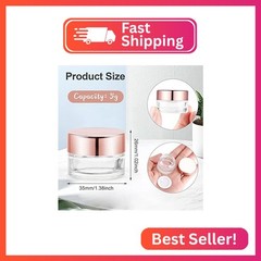 12 Pcs 5g Glass Cosmetic Jars Refillable Clear Cream Bottle Containers Empty Sam