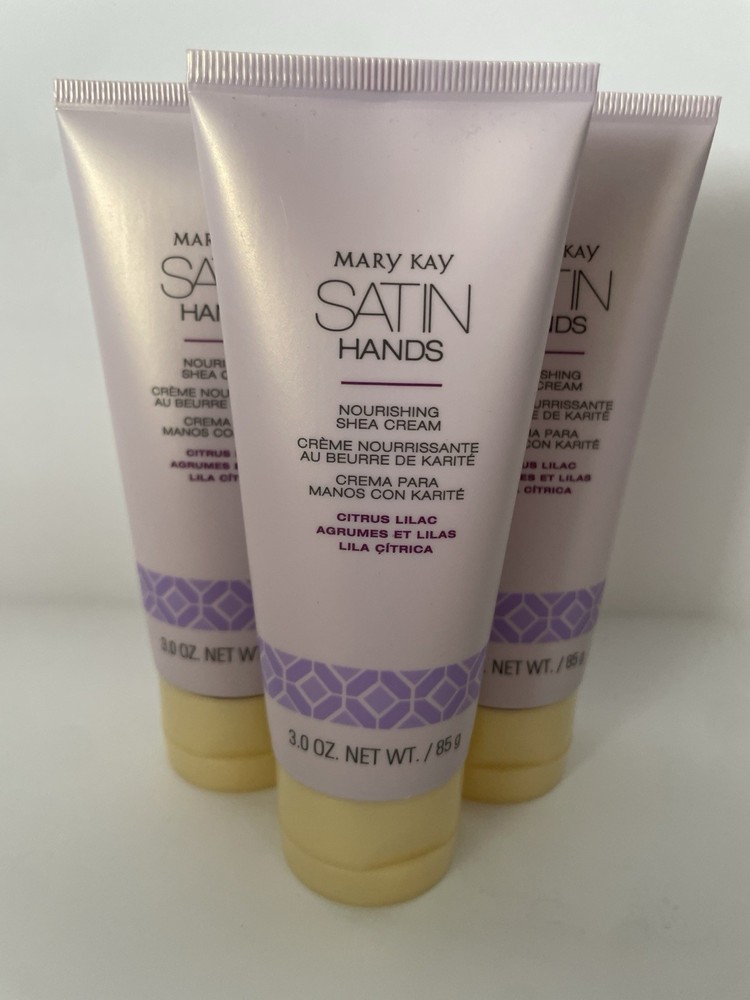 3x New Mary Kay Satin Hands CITRUS LILAC Nourishing Shea Cream Full Size 3 Oz.