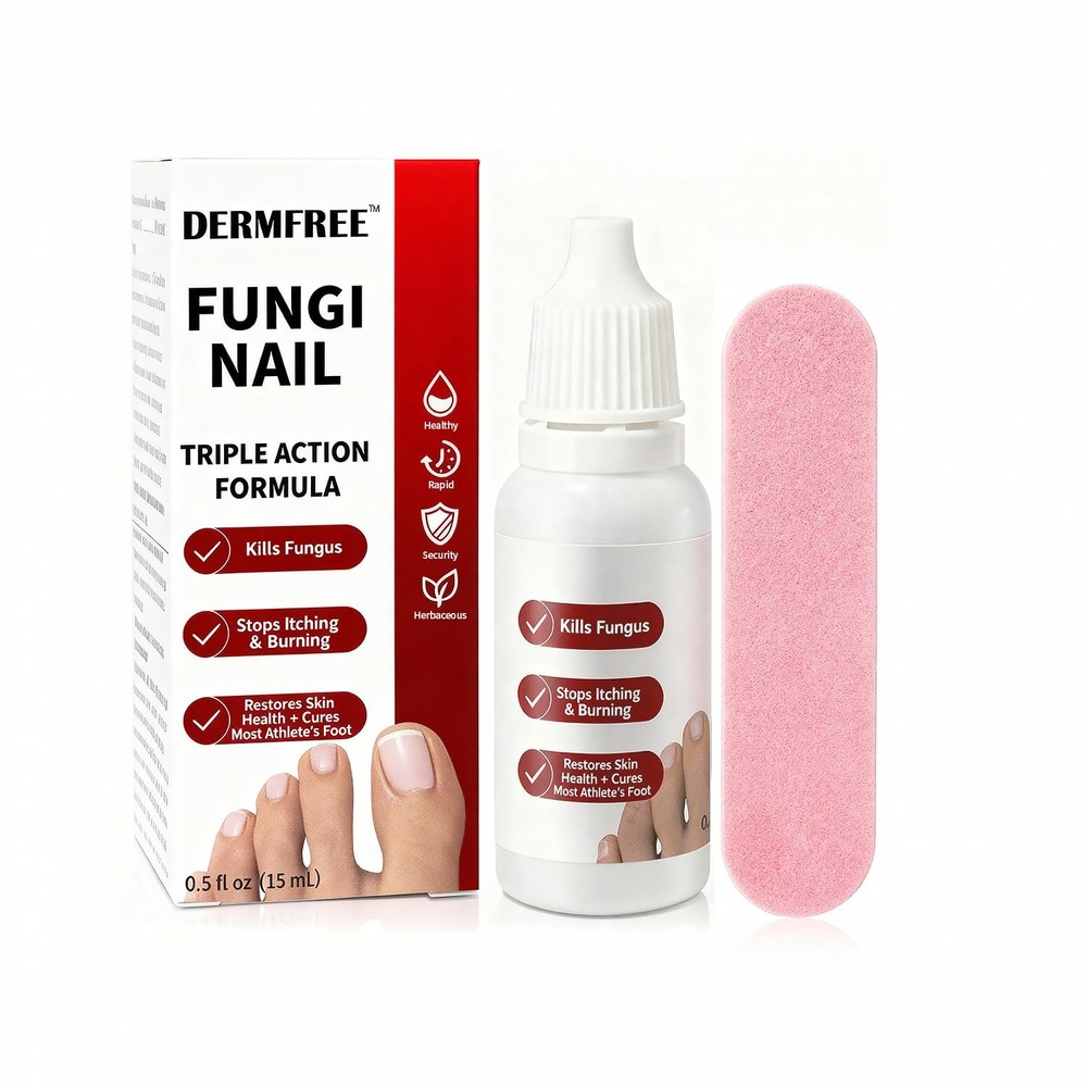 DERMFREE Toenail Treatment,Gentle Formula, 0.5 Fl Oz (Pack of 2), red