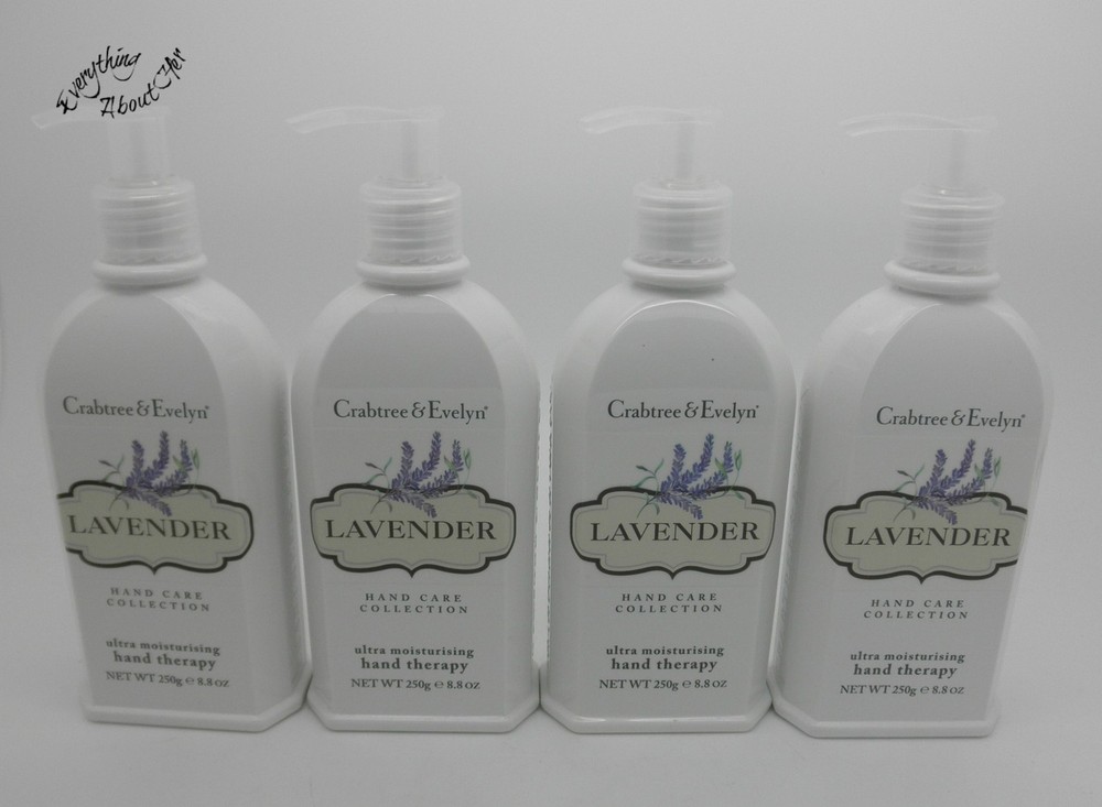 [Lot of 4] Crabtree & Evelyn LAVENDER Hand Therapy 8.8 oz PUMP Original NLA
