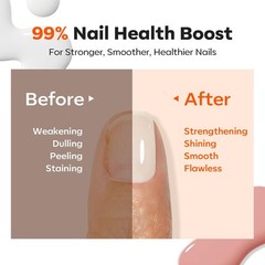 modelones Nail Strengthener and 0.26 Fl Oz (Pack of 4), D1-White Pink Nude