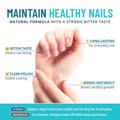 Stop Nail Biting Treatment for Kids & Adults – Bitter Taste No-Bite Nail Polish,