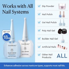 AZUREBEAUTY 18ml Nail 0.6 Fl Oz (Pack of 2), Dehydrator & Primer