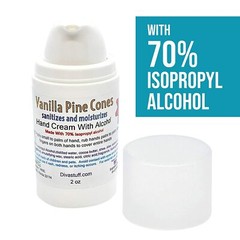 Diva Stuff Hand Cream with 70% Isopropyl Alcohol 2oz Bottle (Vanilla Pinecone)