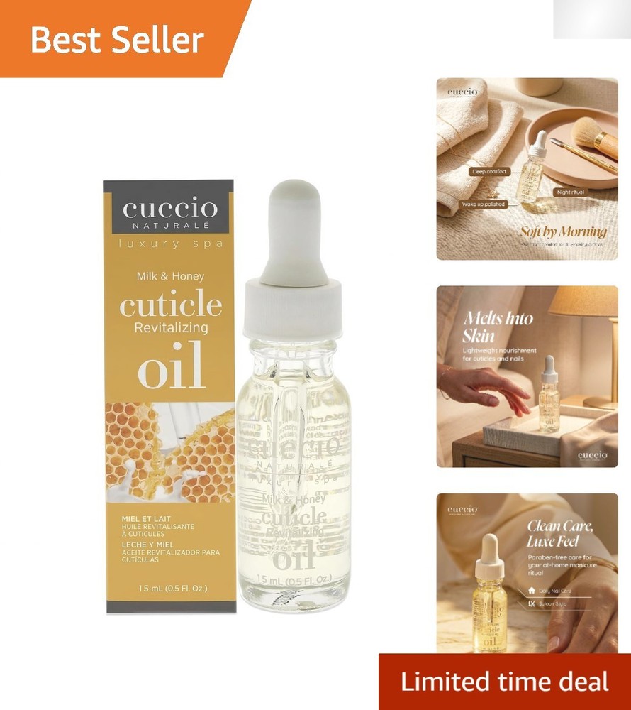 Cuccio Naturally Hydrating Nail Oil – Paraben & Cruelty-Free Formula, 0.5 Oz