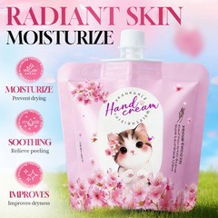 5Pcs Cherry Blossom Hand Cream Fast-Absorbing Hand Lotion Hydrating Non-sticky