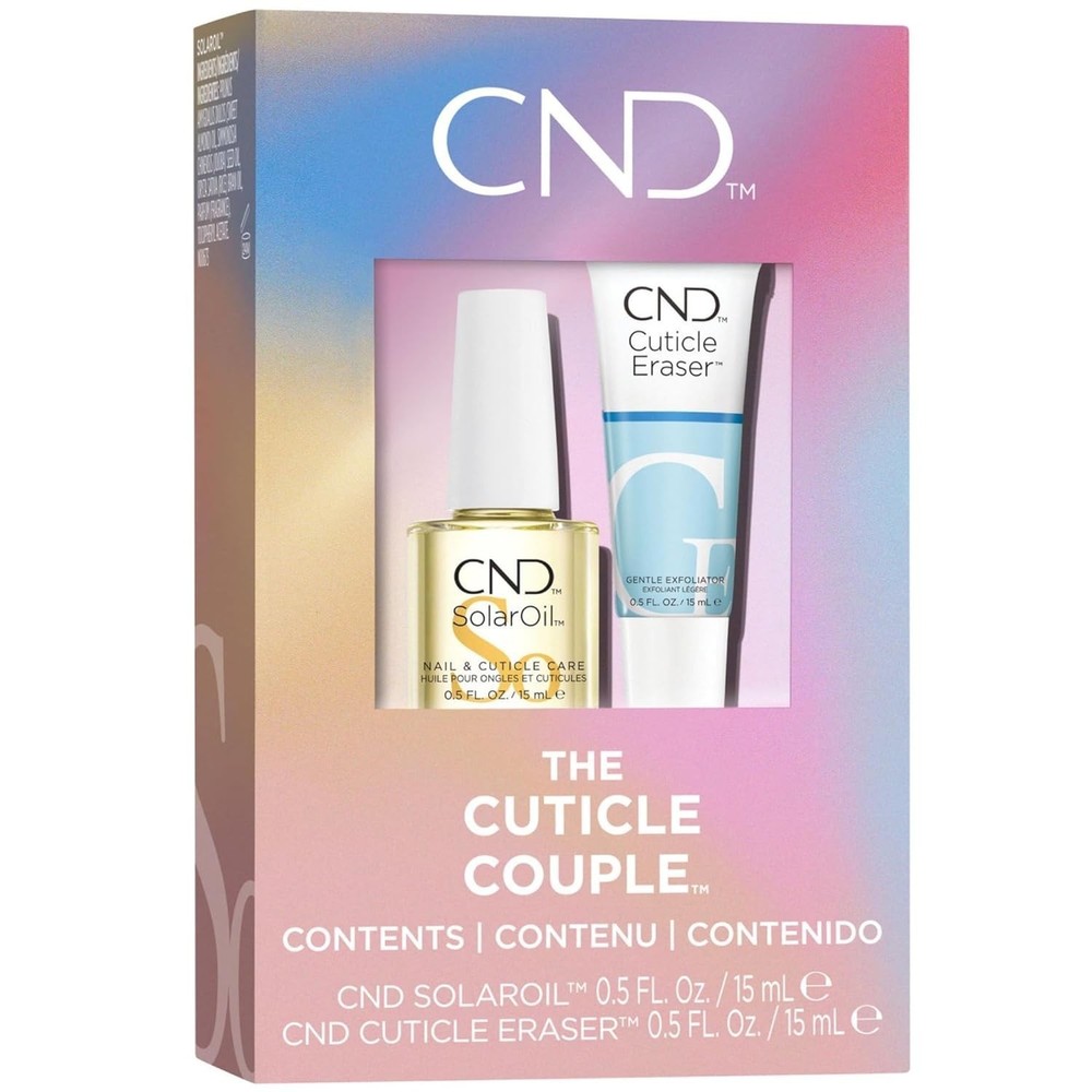 Cuticle Oil and Eraser Set, Natural Blend Moisturizer, Gentle Exfoliator, 0.5 fl