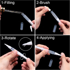10Pcs 3ml Transparent Twist Pens Cuticle Oil Pen Empty Nail Oil Pen w/ Brush Tip