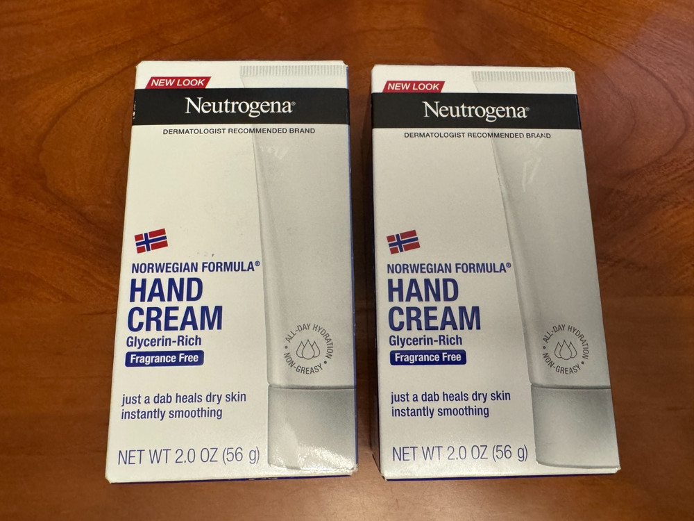 2x Neutrogena Norwegian Formula Fragrance Free, Glycerin-Rich Hand Cream 2oz ea