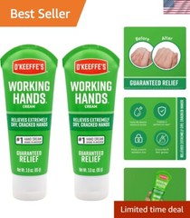 Working Hands Hand Cream – 3 oz Tube Pack of 2 for Extremely Dry Skin Relief