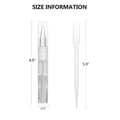 5 pack 5ml Transparent Twist Pen for Cuticle Oil Applicator, Empty Nail Oil Pen